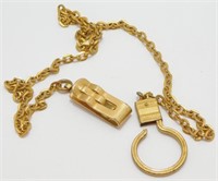 Vintage Watch Fob - Very Detailed, Even the Chain