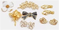 Vintage Trifari Jewelry - Brooches and Earrings