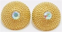 Vintage Avon Jeweled Pierced Earrings - Sparkling