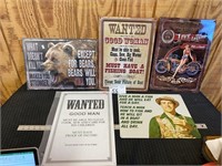 5 Metal Signs