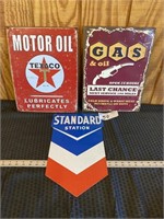 3 - Metal Gas Station/Oil Signs