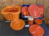 Misc. Orange Tupperware & Plastic Dishware