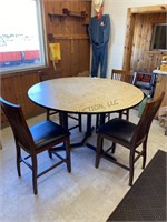 60 x 36 inches round top table & 4 chairs