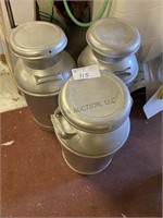 3 5 gallon vintage milk cans