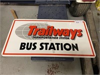 metal double sided sign trailways transportation b