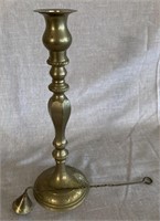 Brass candle holder and snuffer