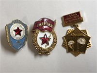 3 Vintage Soviet Union USSR Army Pins