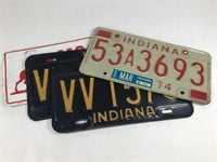 4 Vintage 1950 +  Indiana License Plates