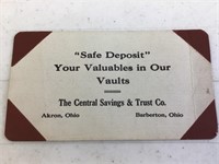 "Safe Deposit" The Central Savings & Trust Co., OH