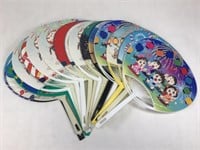 16 VTG Japanese Plastic & Paper Souvenir Fans