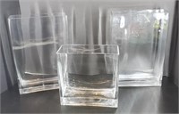 3 Glass Vase/Decor Holders
