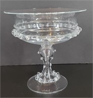 Juliska Glass Pedestal Compote 7.5" H