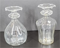 2pc Delicate Clear Glass Single Stem Vase