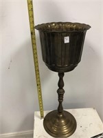 25” Tall Brass Planter