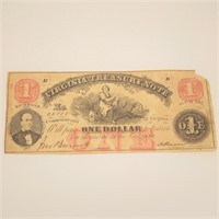 $1 VA Treas Note July 21 1862