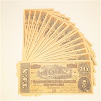 16 $10 CSA Facsimile Notes Feb 17 1864