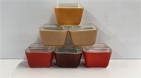6 Pyrex Lidded Refrigerator Dishes