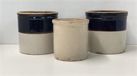 Brown/White Stoneware Crocks