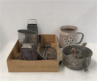 Selection of Tinware Kitchen Collectibles