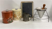 Lot of Collectibles - School Slate & Kitchen