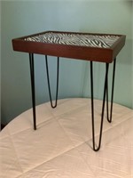 Wood table with iron legs