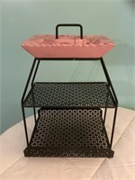 Porcelain ashtray on metal stand