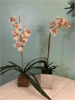 2 - faux orchid plants