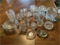 Assorted entertaining glassware