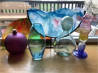 6 - pieces of colored glass