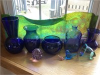 10 - pieces of colored glass