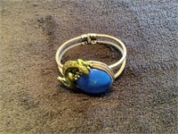 Sterling Silver with blue stone and gecko