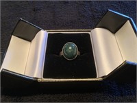 Sterling Silver ring with green stone