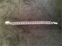 Sterling Silver bracelet with purple links