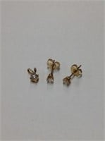 14k yellow gold Petite Diamond Stud Earrings