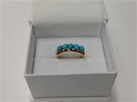 10k yellow gold Vintage Turquoise Ring