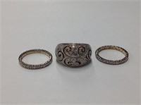 3pc .925 Gold Plated Rings (2) are stackable