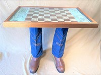coyboy boot end table- very sturdy