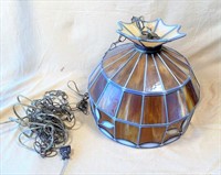 leaded glass swag lamp