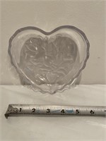 Heart shaped glass candy bowl