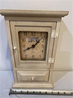 Clock in wood Cabinet case in working condition