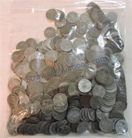 Bag of 375 - 1943 Lincoln steel wheat cents