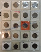 Page of 20 large cents, 1836-44