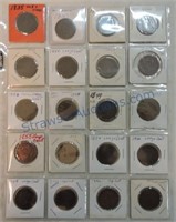 Page of 20 large cents, 1830-56