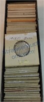 Box of 70 Buffalo nickels in 2x2's, partial dates