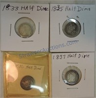 1833, 1835, 1836, 1837  Bust half dimes