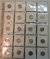 Page of 160 Mercury and Roosevelt dimes,