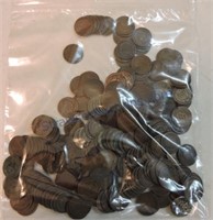 Bag of 216 Indian cents