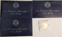 3 - 1971 & 1  - 1972 silver unc Ikes