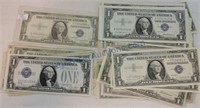 45 - $1 silver certificates, many CU - 1928,