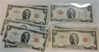 Lot of 11 $2 red seal notes, some CU